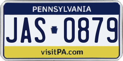 PA license plate JAS0879