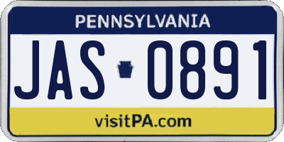 PA license plate JAS0891