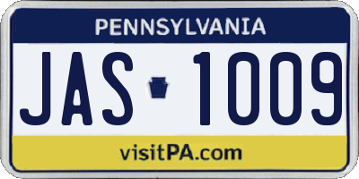 PA license plate JAS1009