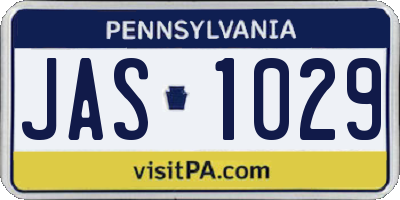 PA license plate JAS1029