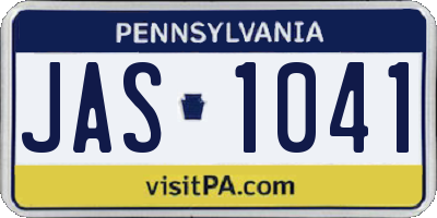 PA license plate JAS1041