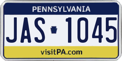 PA license plate JAS1045