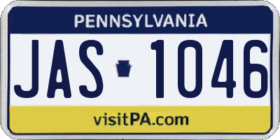 PA license plate JAS1046