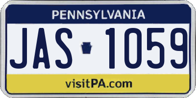 PA license plate JAS1059