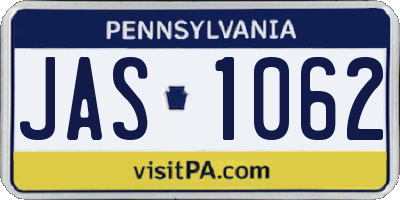 PA license plate JAS1062