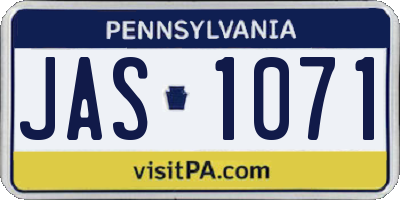 PA license plate JAS1071