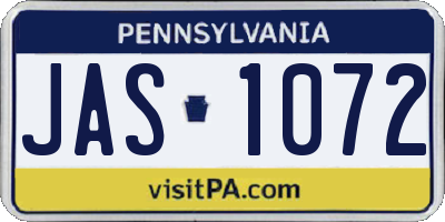 PA license plate JAS1072