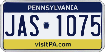 PA license plate JAS1075