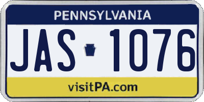 PA license plate JAS1076