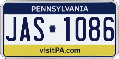 PA license plate JAS1086