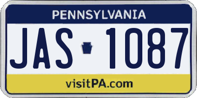 PA license plate JAS1087