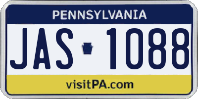 PA license plate JAS1088