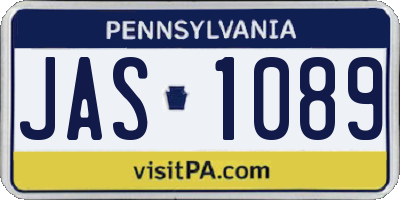 PA license plate JAS1089