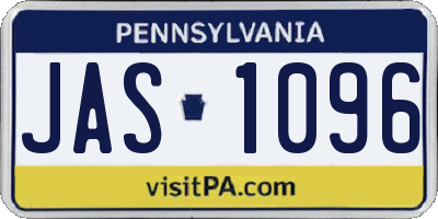 PA license plate JAS1096