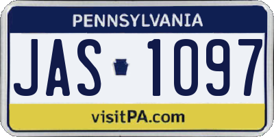 PA license plate JAS1097