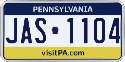 PA license plate JAS1104