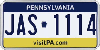 PA license plate JAS1114