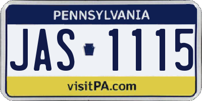 PA license plate JAS1115