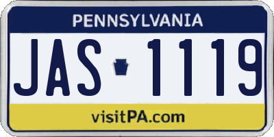 PA license plate JAS1119