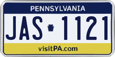 PA license plate JAS1121