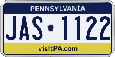 PA license plate JAS1122