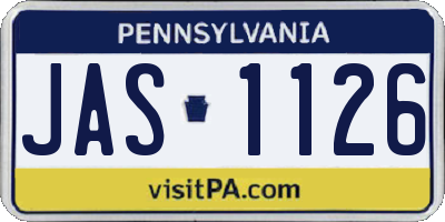 PA license plate JAS1126