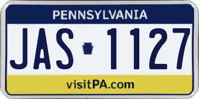 PA license plate JAS1127