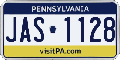 PA license plate JAS1128