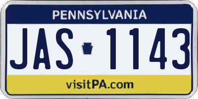 PA license plate JAS1143