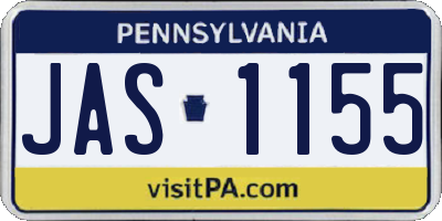 PA license plate JAS1155