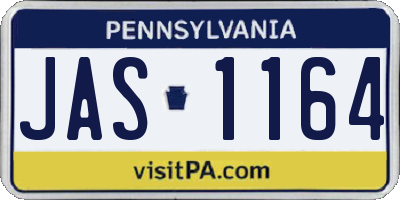 PA license plate JAS1164