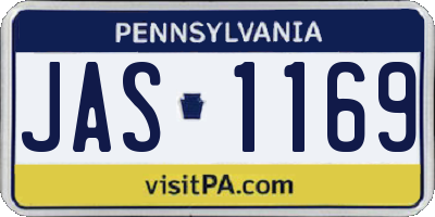 PA license plate JAS1169
