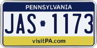 PA license plate JAS1173