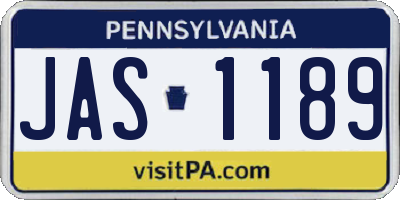PA license plate JAS1189