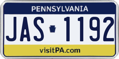 PA license plate JAS1192