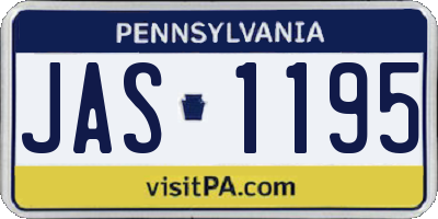 PA license plate JAS1195