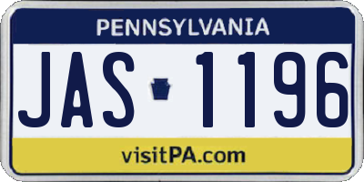 PA license plate JAS1196