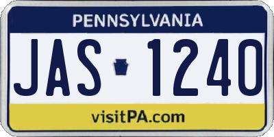 PA license plate JAS1240