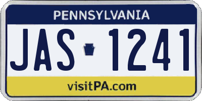 PA license plate JAS1241
