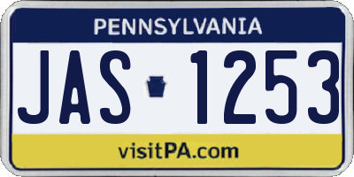PA license plate JAS1253