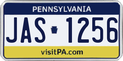 PA license plate JAS1256