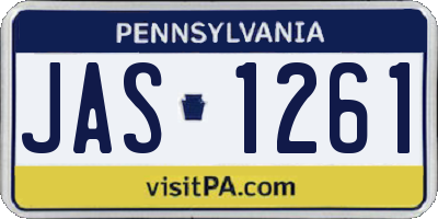 PA license plate JAS1261