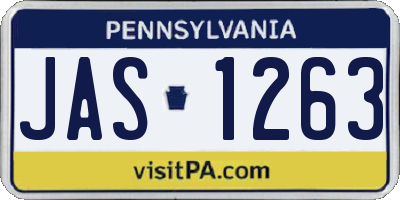 PA license plate JAS1263