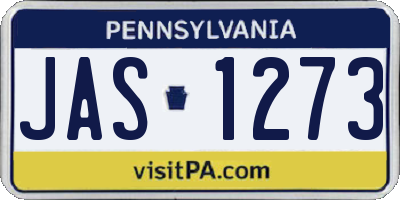 PA license plate JAS1273