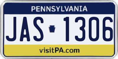 PA license plate JAS1306