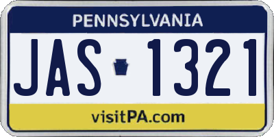 PA license plate JAS1321