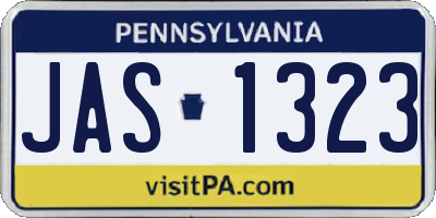 PA license plate JAS1323