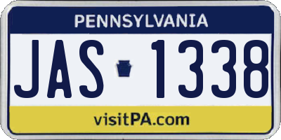 PA license plate JAS1338