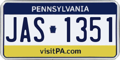 PA license plate JAS1351