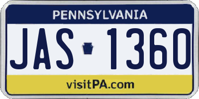 PA license plate JAS1360